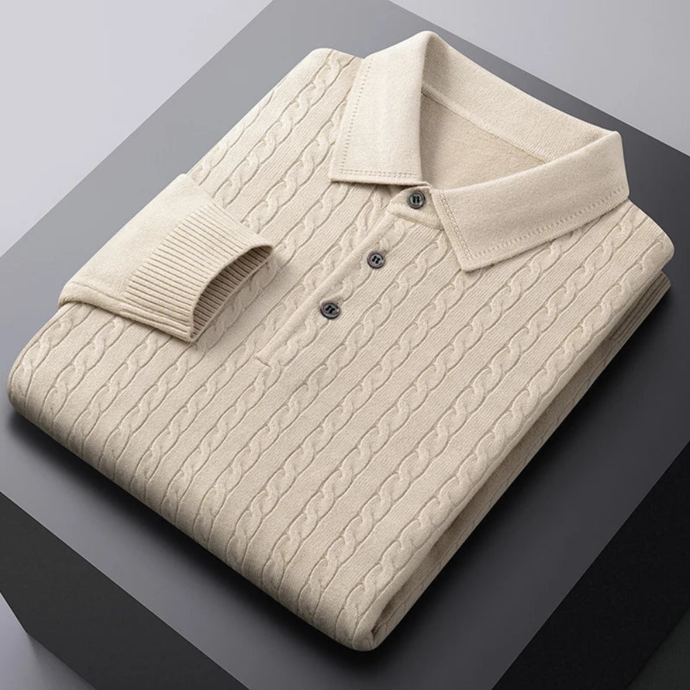 Arlo® | Cable Knit Polo Sweater