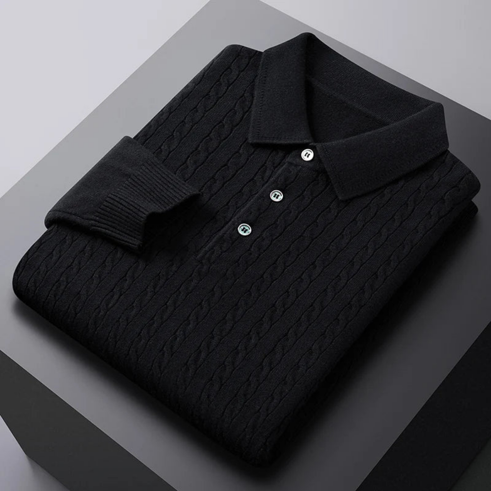 Arlo® | Cable Knit Polo Sweater