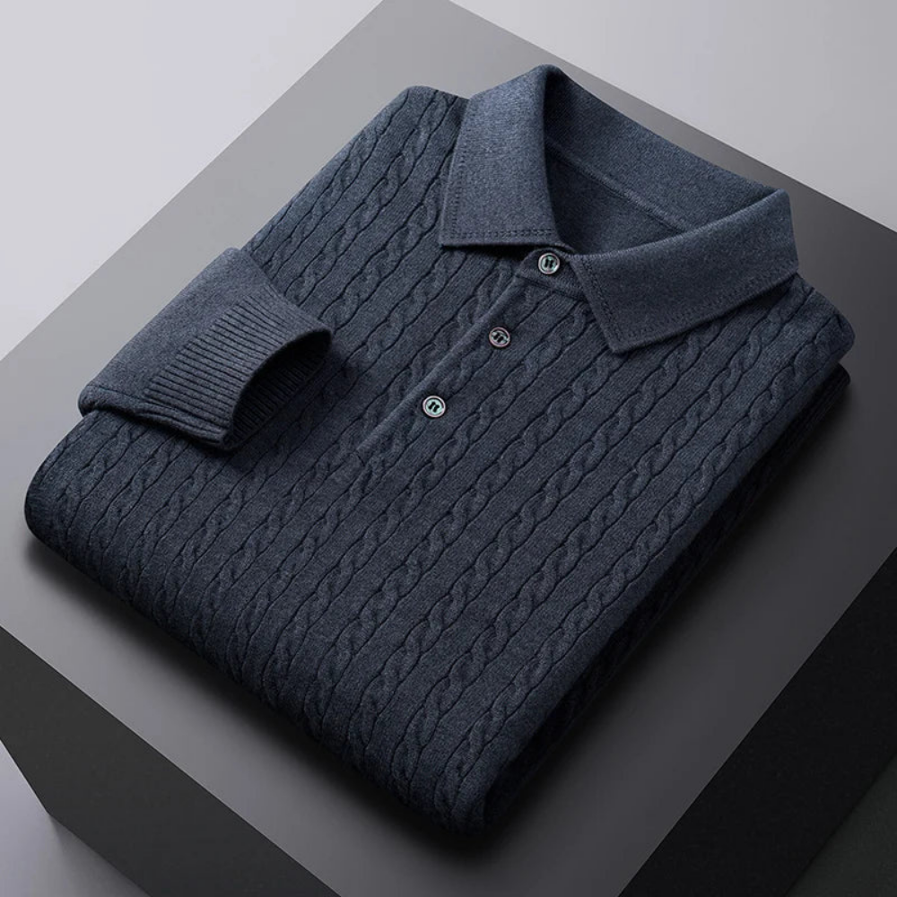 Arlo® | Cable Knit Polo Sweater