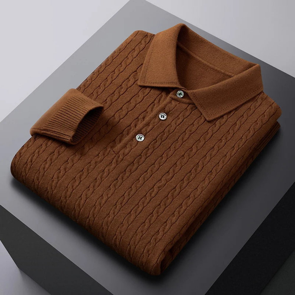 Arlo® | Cable Knit Polo Sweater