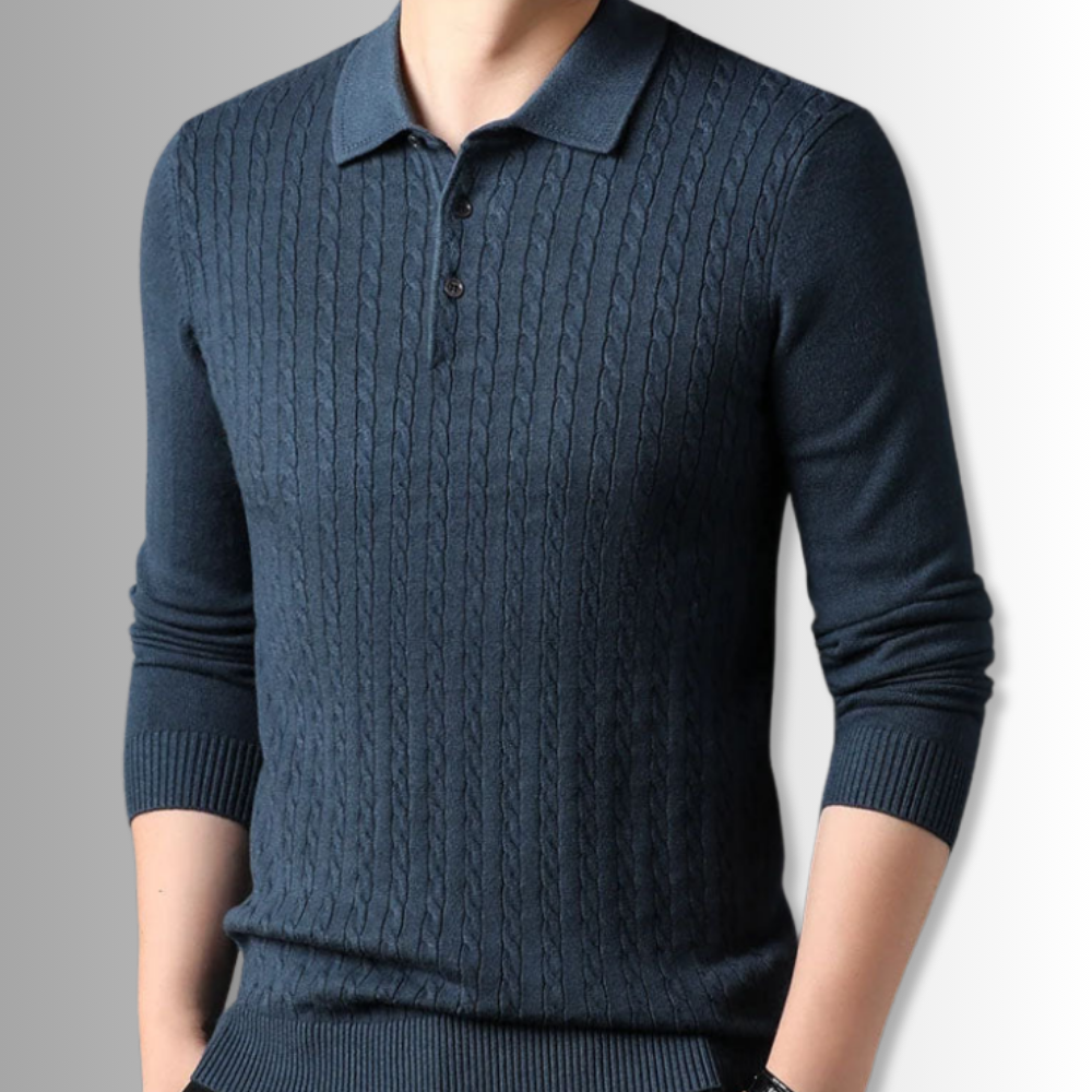 Arlo® | Cable Knit Polo Sweater