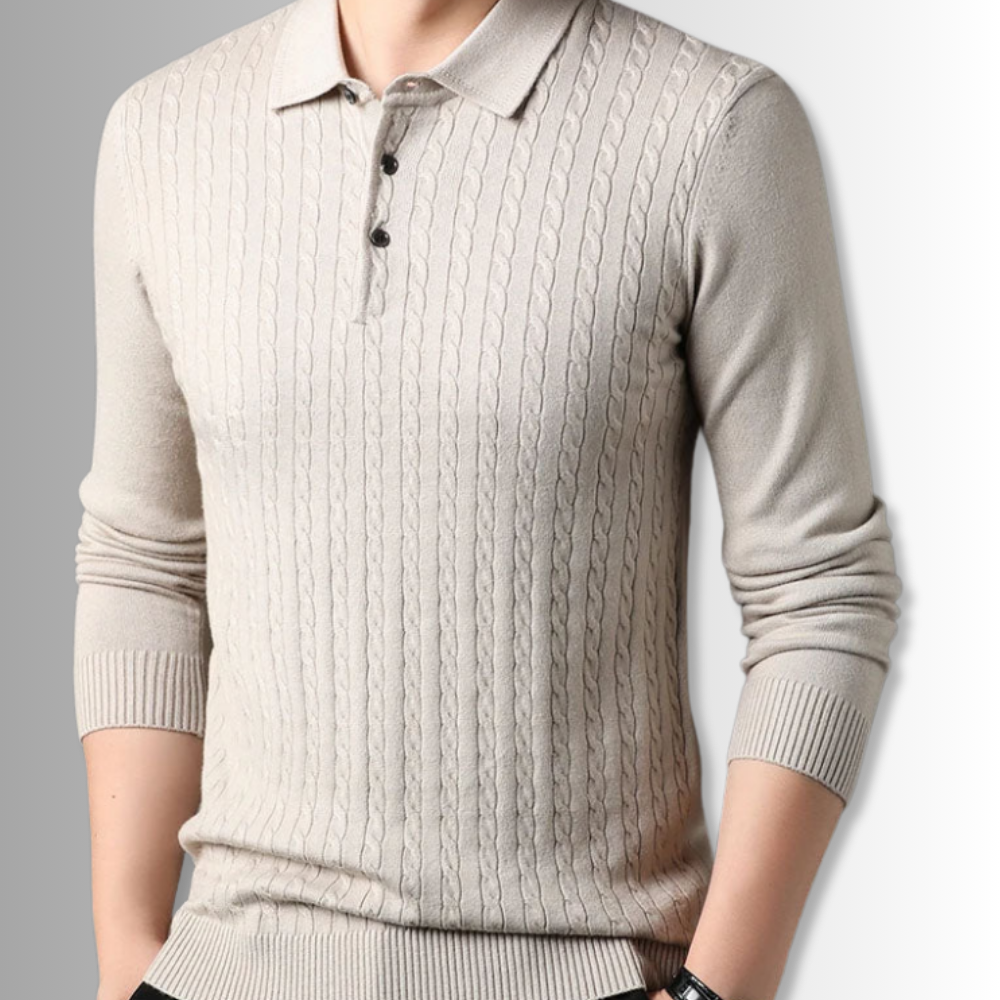 Arlo® | Cable Knit Polo Sweater