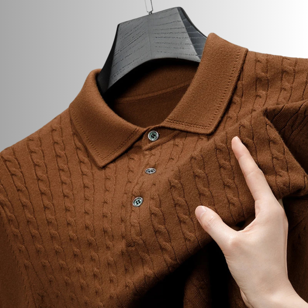 Arlo® | Cable Knit Polo Sweater