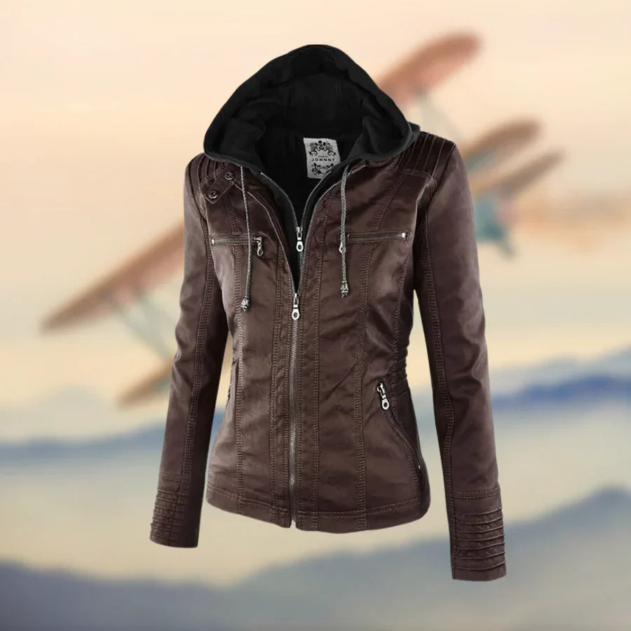 Carolina® | Hooded leather jacket