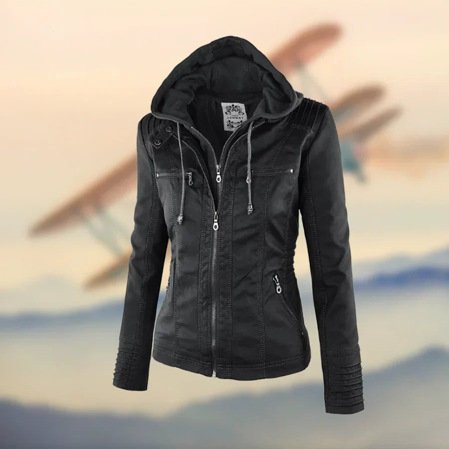 Carolina® | Hooded leather jacket