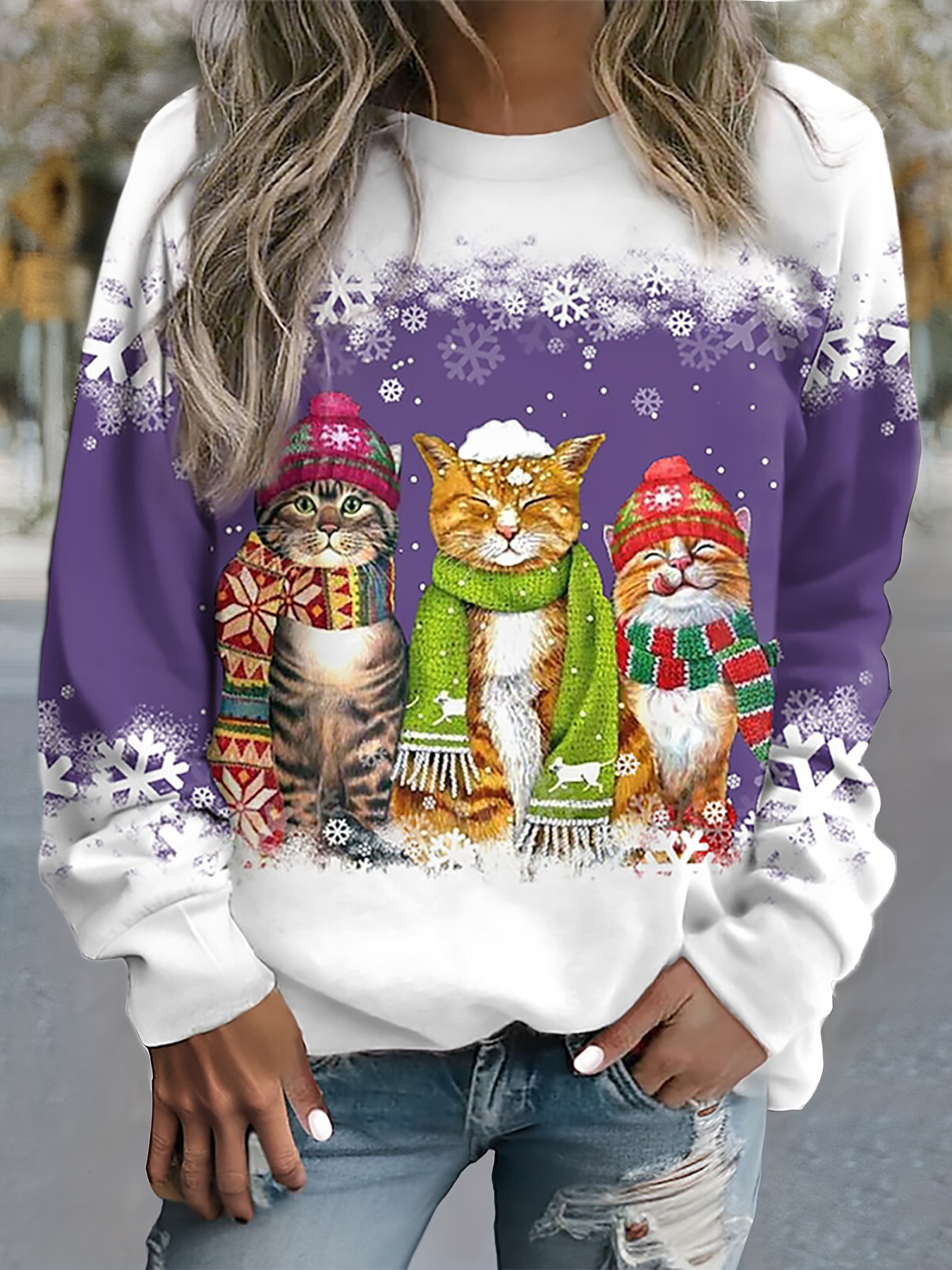 Jessica® | Snow Cat Winter Top