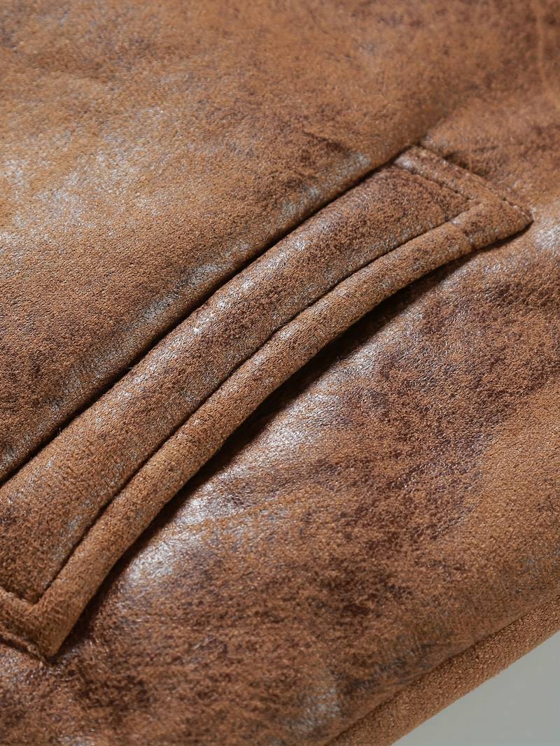 Daybreak Dreams® | The Distressed Brown Shearling Bomber Jacket