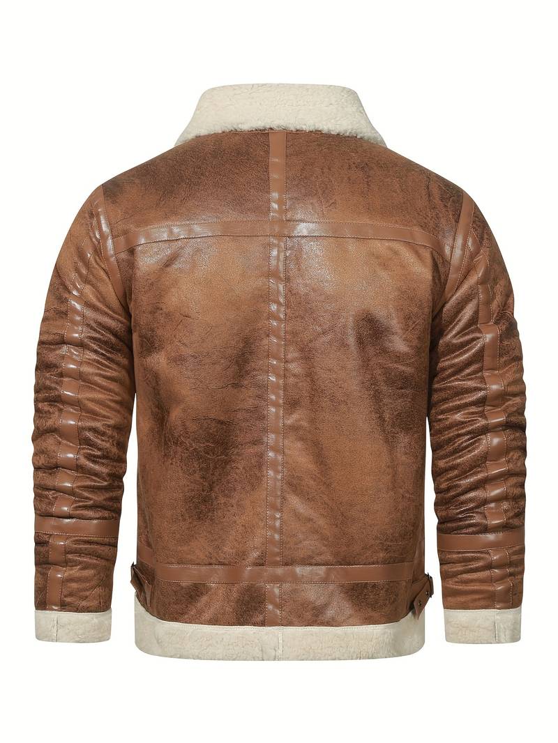 Daybreak Dreams® | The Distressed Brown Shearling Bomber Jacket