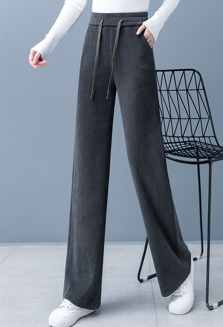 CozyStride® | Ribbed Cashmere Wide-Leg Pants