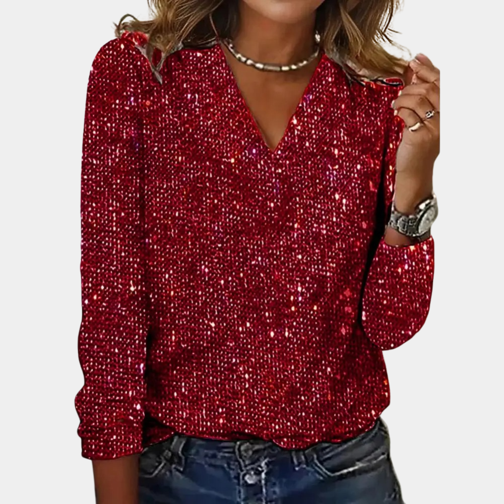 Dakota® | Glitter V-Neck Top