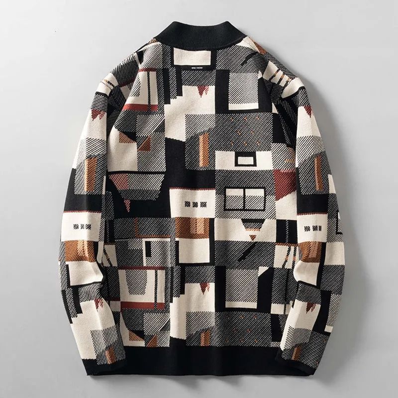 Èze | Abstract Wool Cardigan