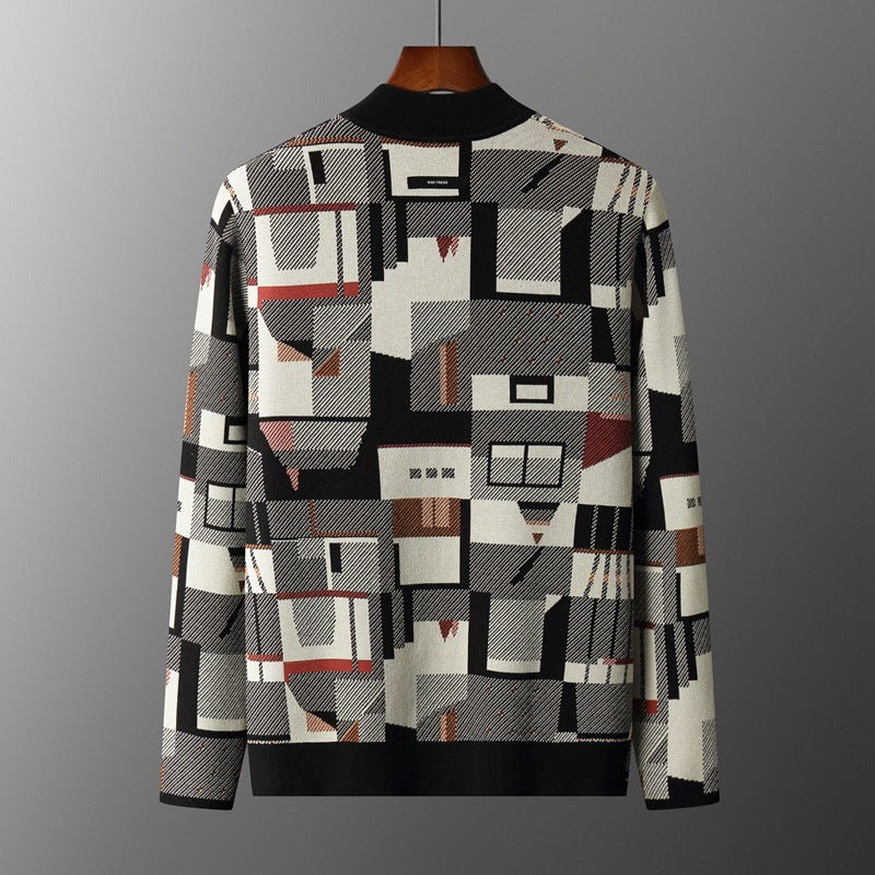 Èze | Abstract Wool Cardigan