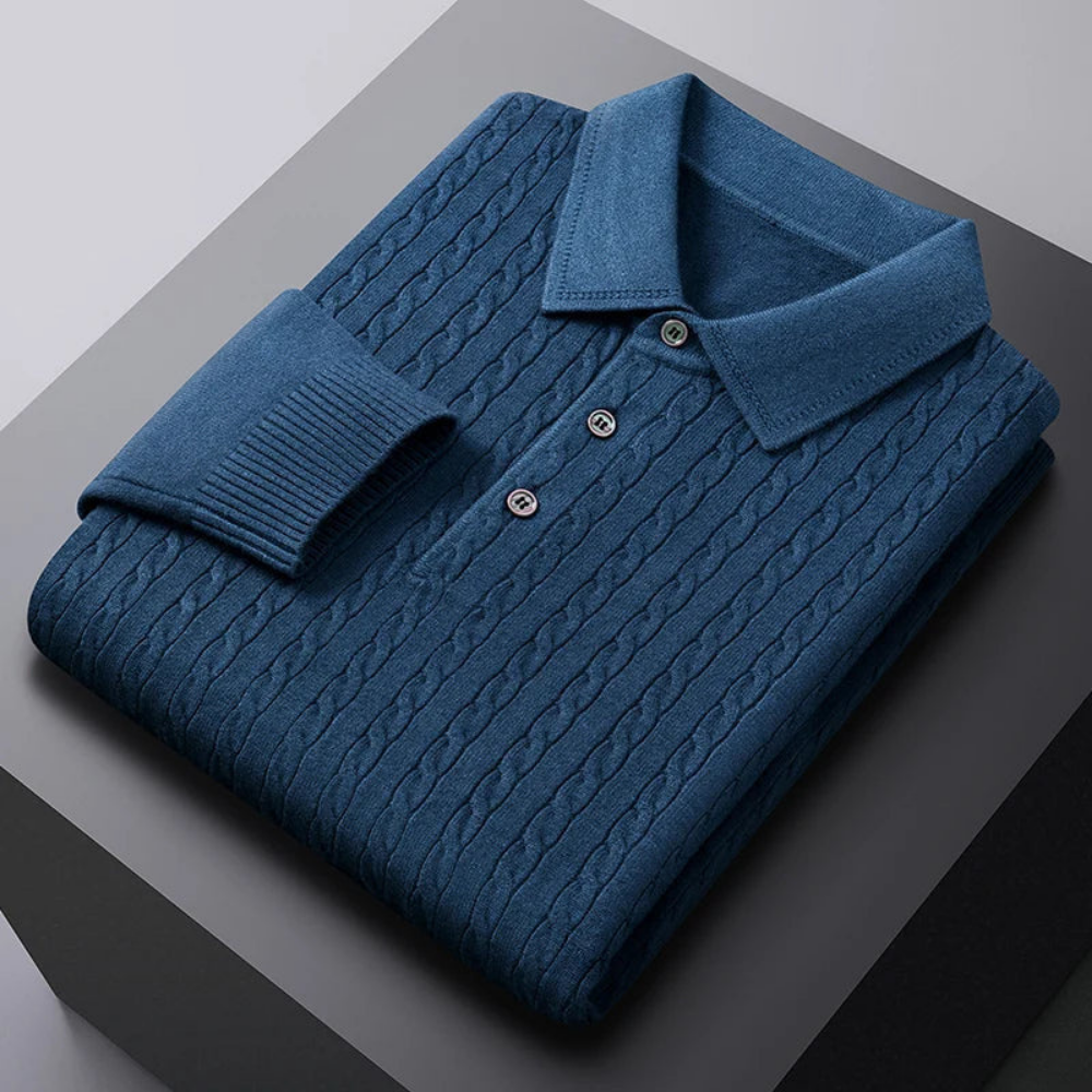 Arlo® | Cable Knit Polo Sweater