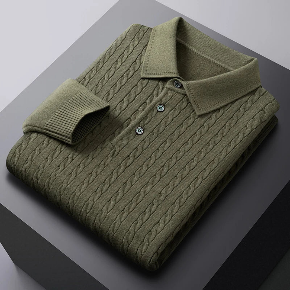 Arlo® | Cable Knit Polo Sweater